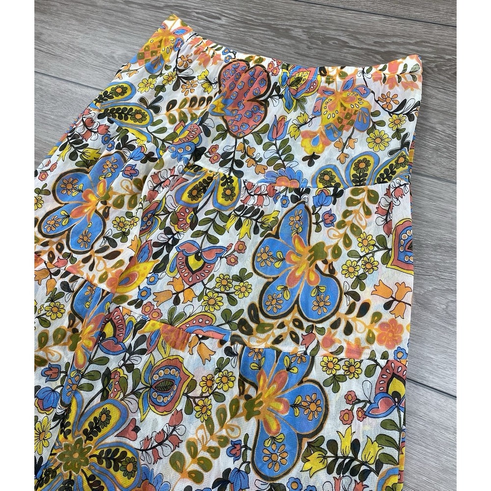 Roberto Canali Women's Freedom Floral Pattern Tiered Skirt Multicolor Sz M 30‎ W